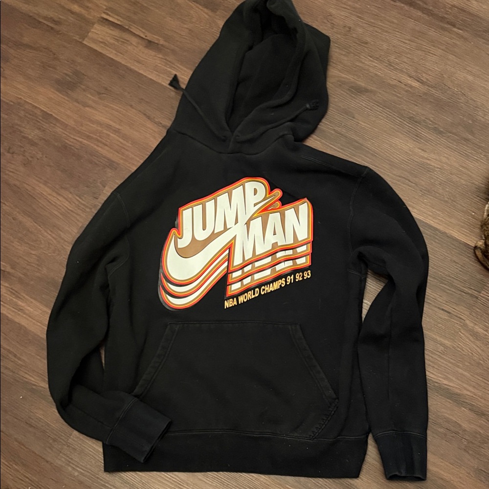 Jump Black Hoodie with Retro Graphic
